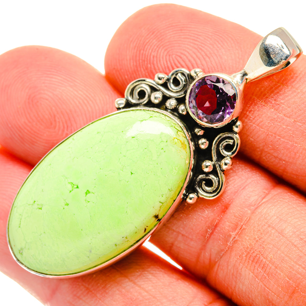 Lemon Chrysoprase Pendants handcrafted by Anasilvercos - PD28489