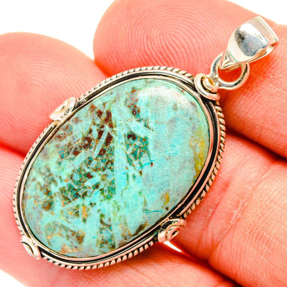 Peruvian Chrysocolla Pendants handcrafted by Anasilvercos - PD28509