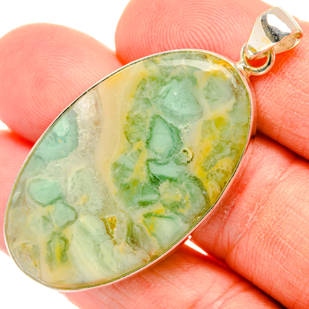 Peruvian Chrysocolla Pendants handcrafted by Anasilvercos - PD28512