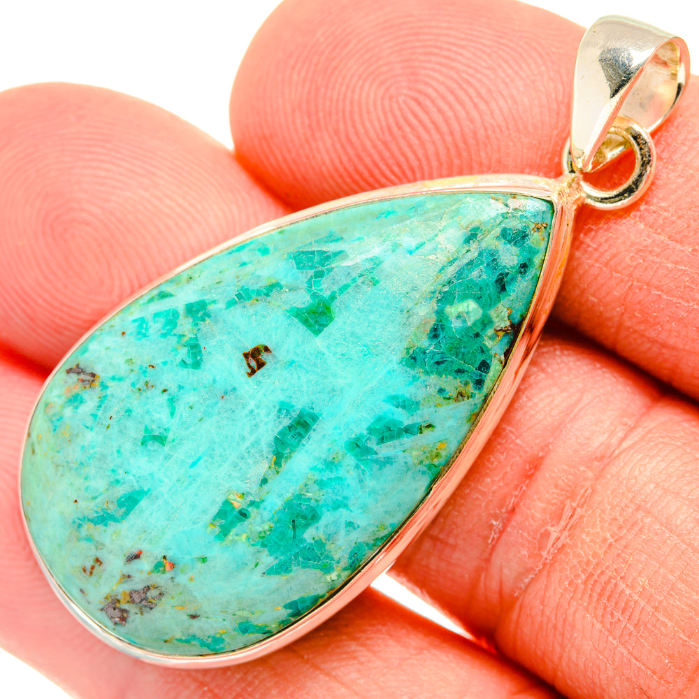 Peruvian Chrysocolla Pendants handcrafted by Anasilvercos - PD28515