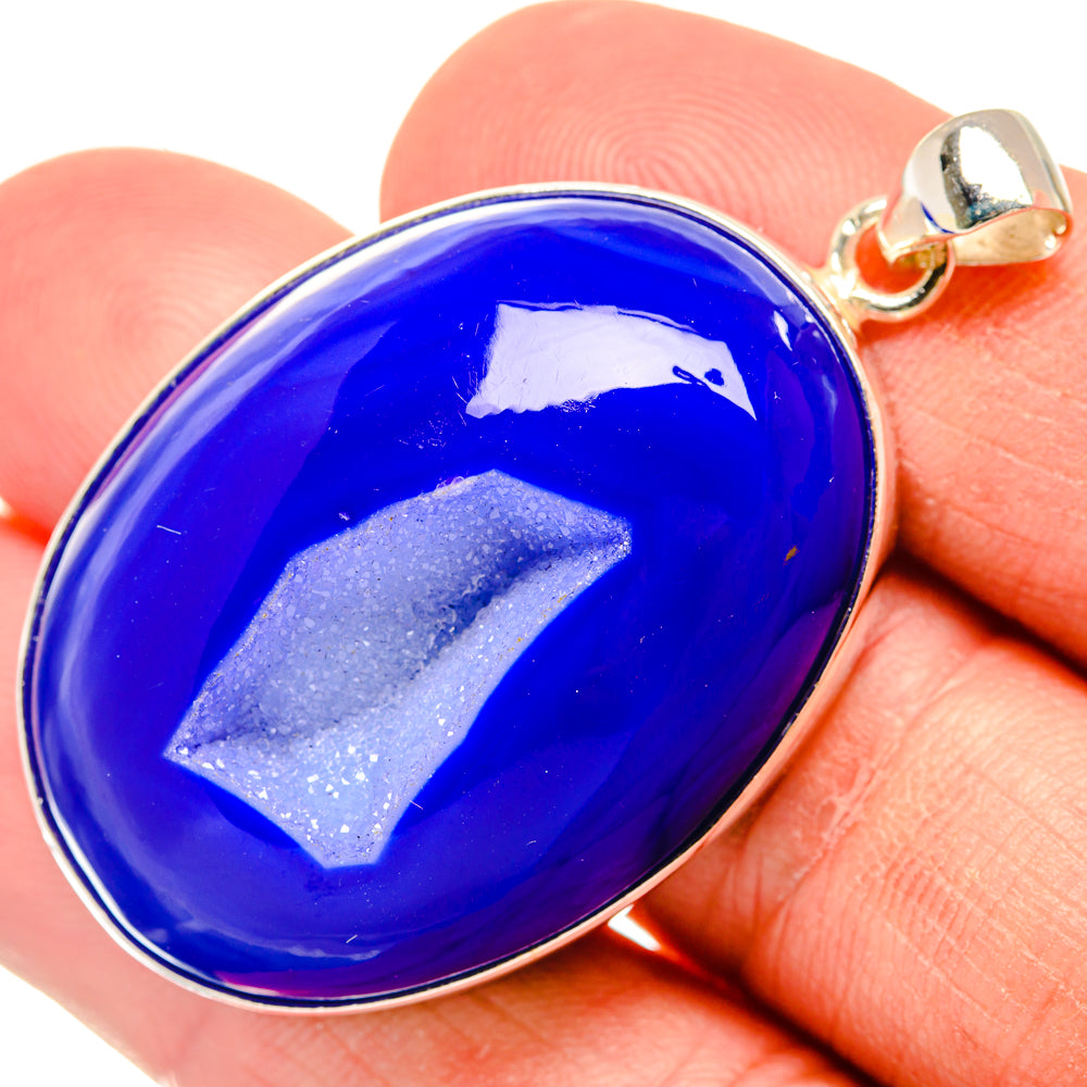 Purple Agate Druzy Pendants handcrafted by Anasilvercos - PD28521