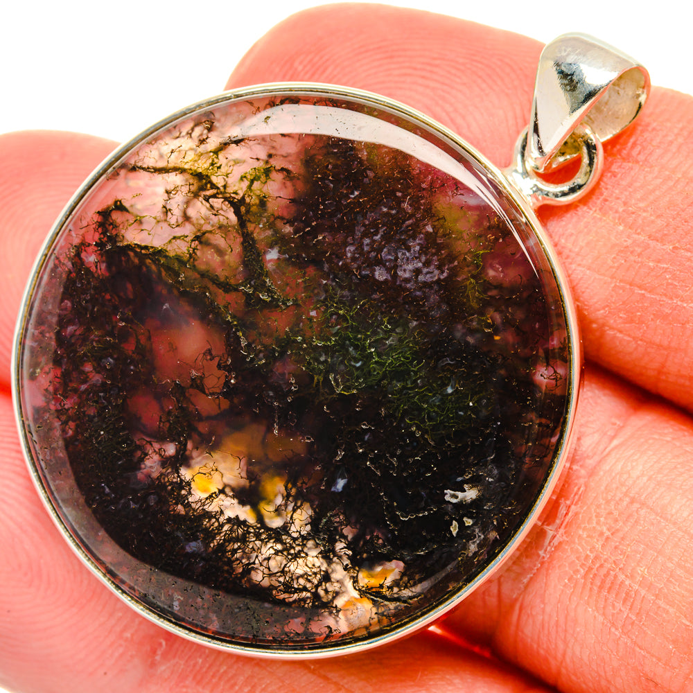 Moss Agate Pendants handcrafted by Anasilvercos - PD28546