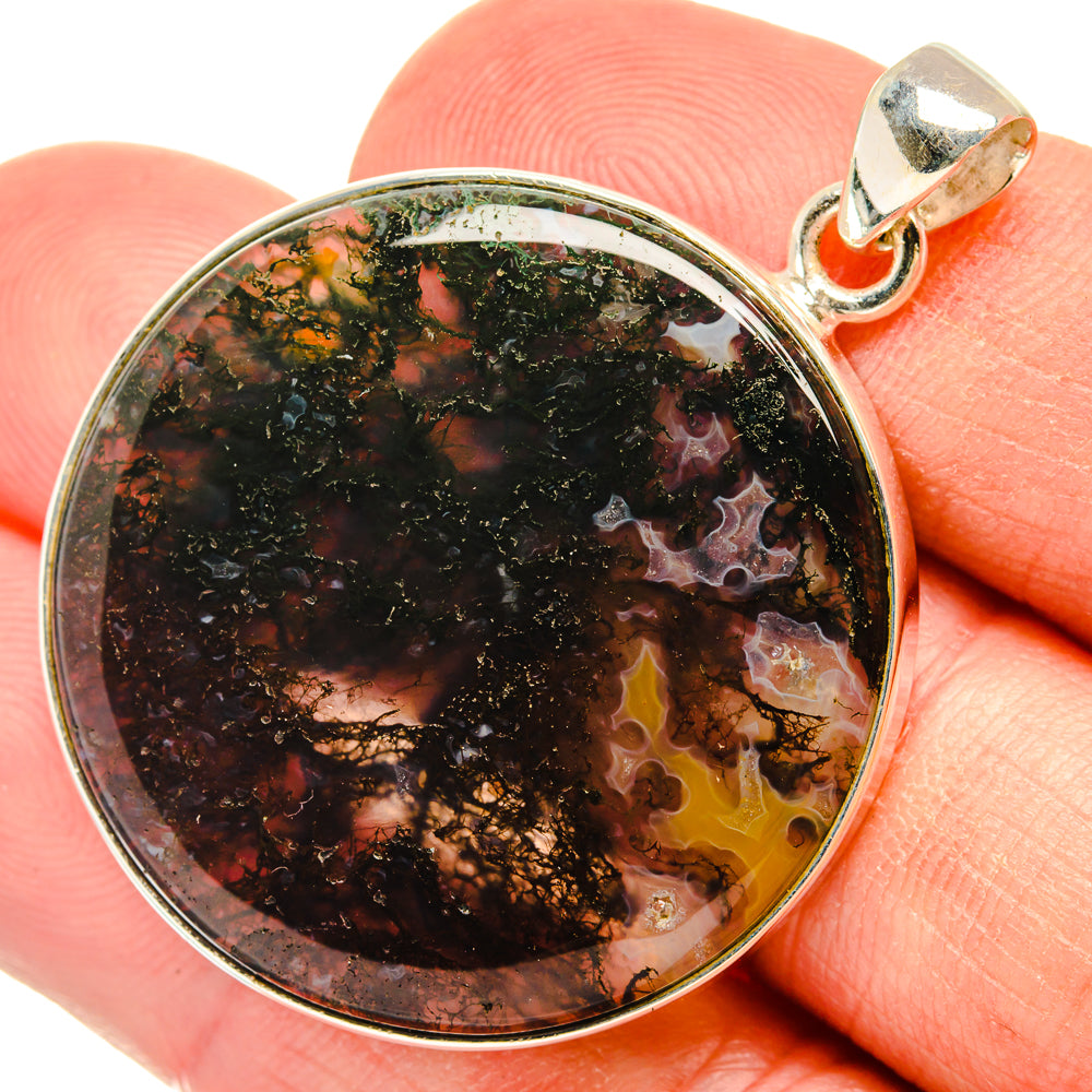 Moss Agate Pendants handcrafted by Anasilvercos - PD28547