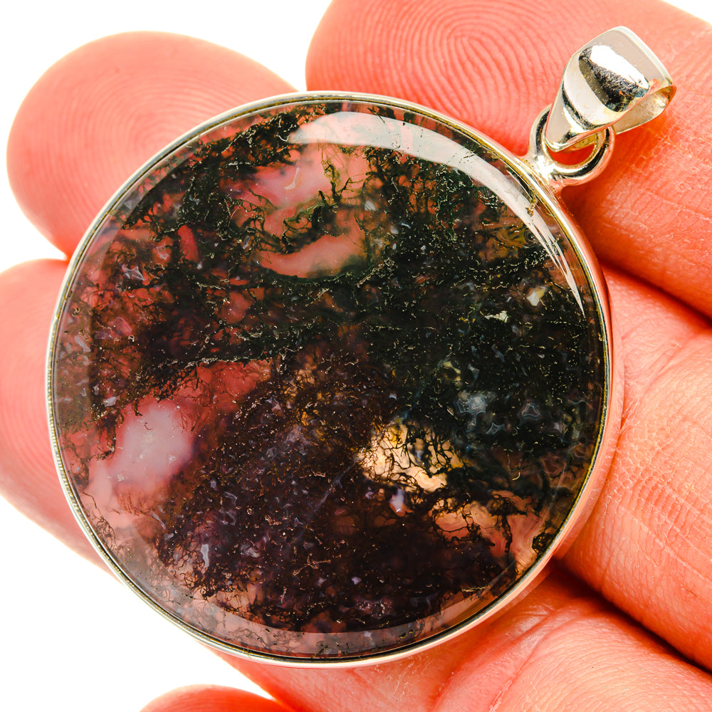 Moss Agate Pendants handcrafted by Anasilvercos - PD28548