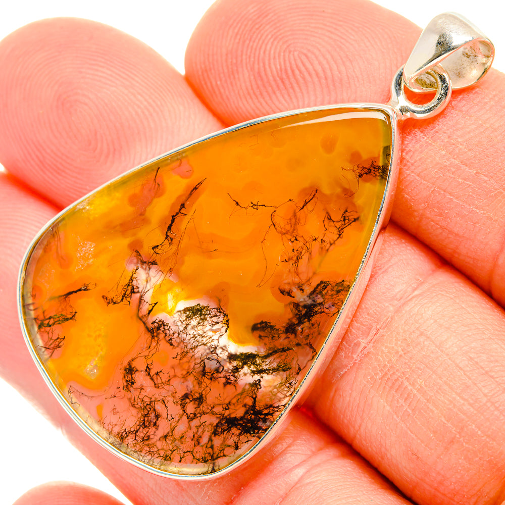 Moss Agate Pendants handcrafted by Anasilvercos - PD28552