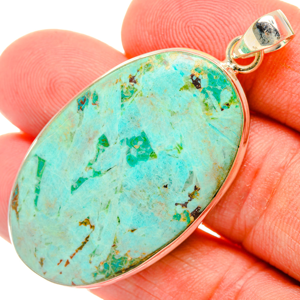 Peruvian Chrysocolla Pendants handcrafted by Anasilvercos - PD28597
