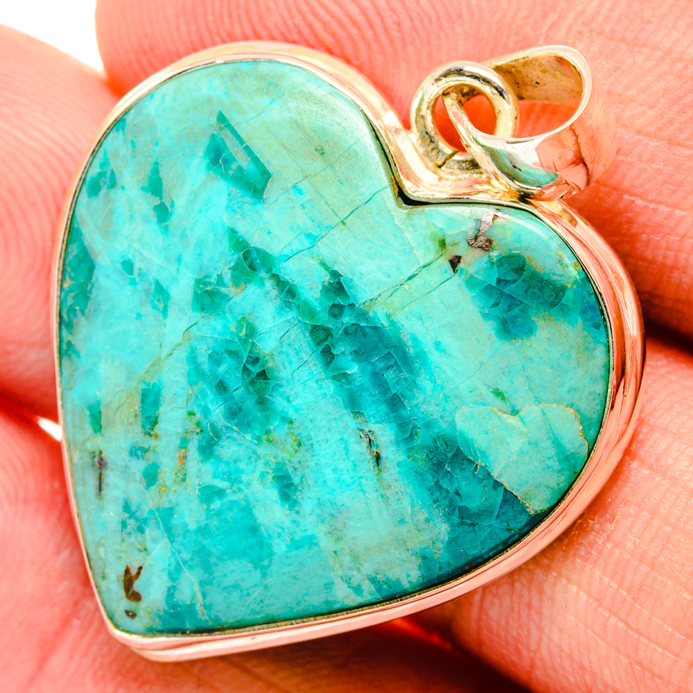 Peruvian Chrysocolla Pendants handcrafted by Anasilvercos - PD28608