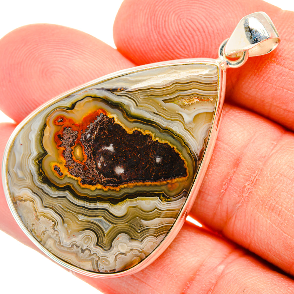 Laguna Lace Agate Pendants handcrafted by Anasilvercos - PD28722