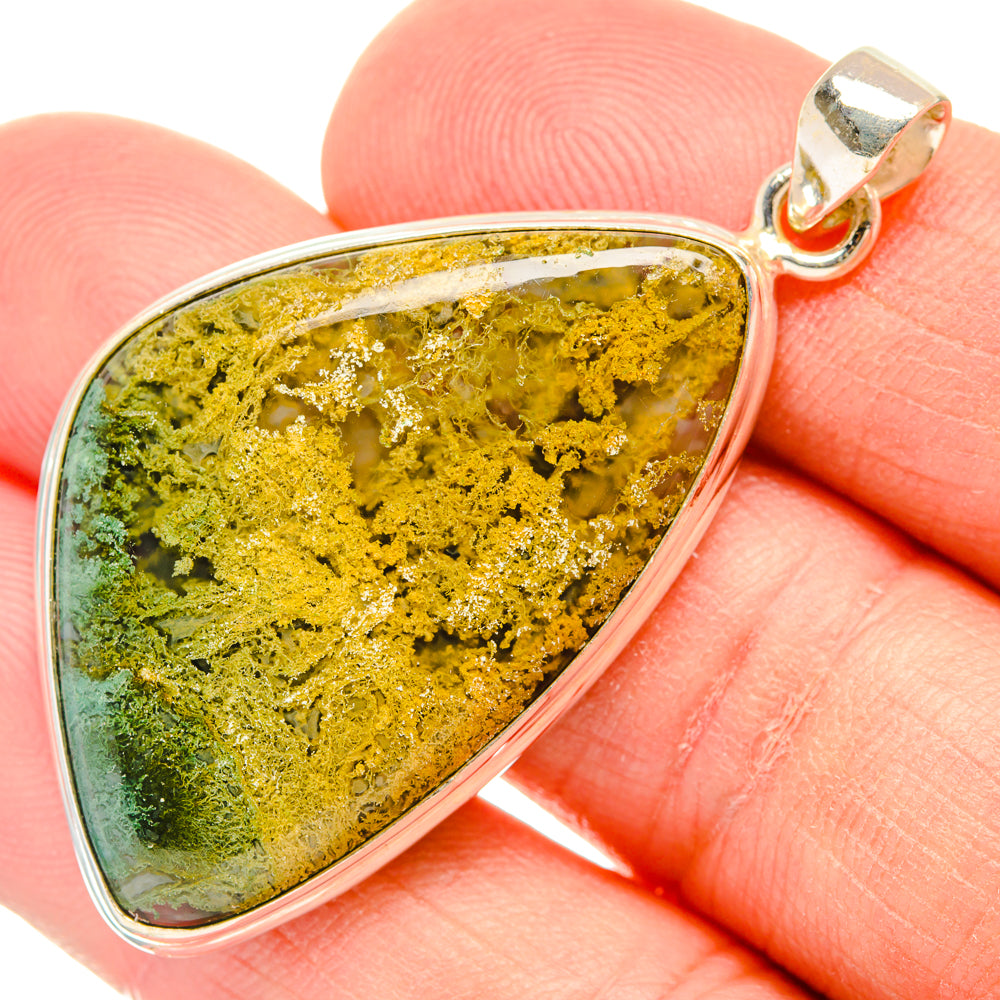 Moss Agate Pendants handcrafted by Anasilvercos - PD28757
