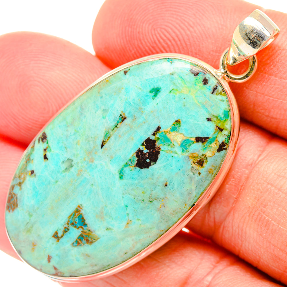 Peruvian Chrysocolla Pendants handcrafted by Anasilvercos - PD28835