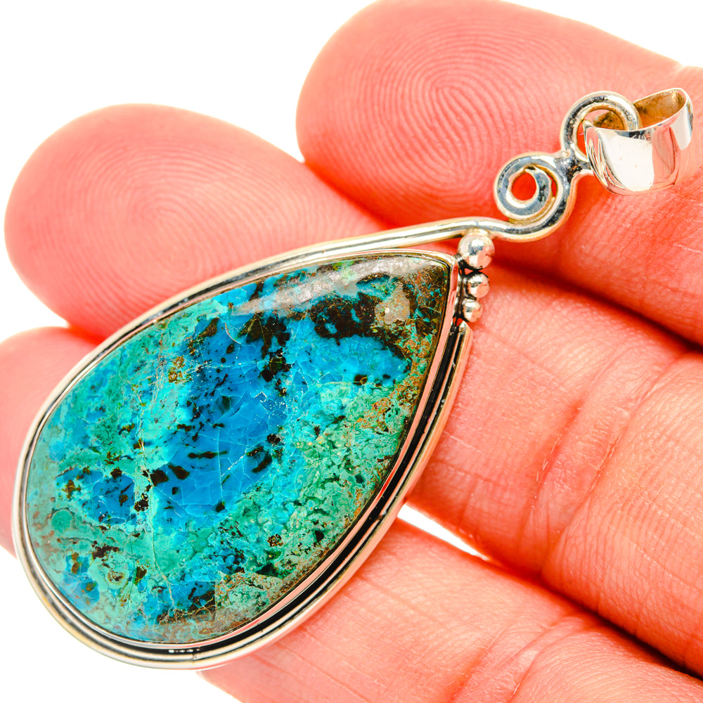 Peruvian Chrysocolla Pendants handcrafted by Anasilvercos - PD28837