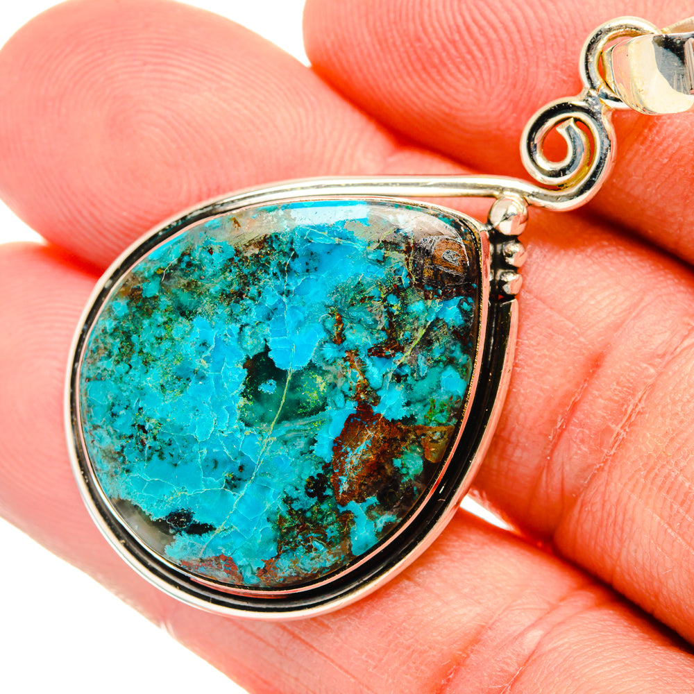 Peruvian Chrysocolla Pendants handcrafted by Anasilvercos - PD28868