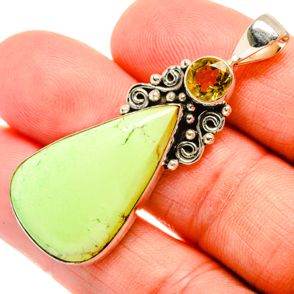 Lemon Chrysoprase Pendants handcrafted by Anasilvercos - PD28870