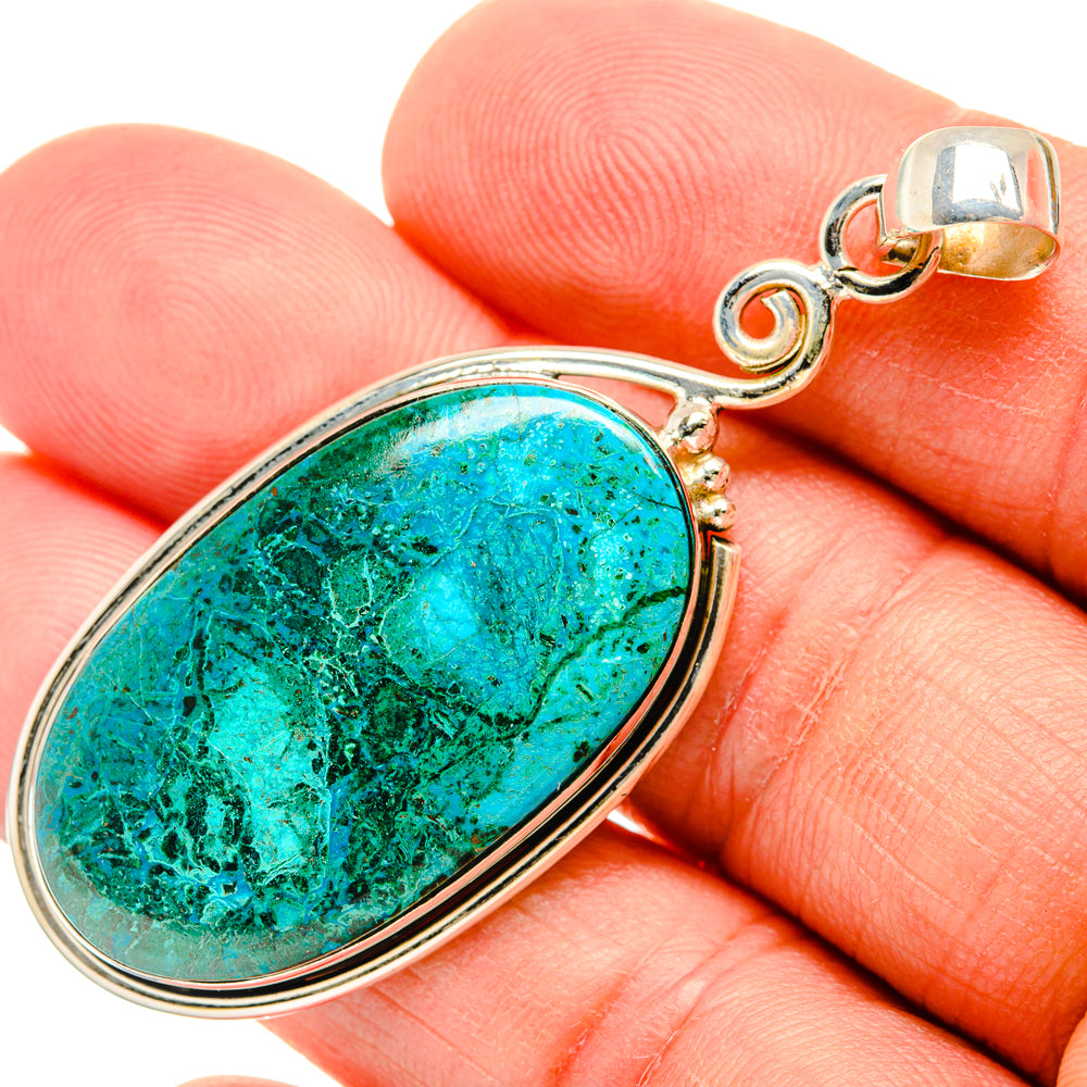 Peruvian Chrysocolla Pendants handcrafted by Anasilvercos - PD28872