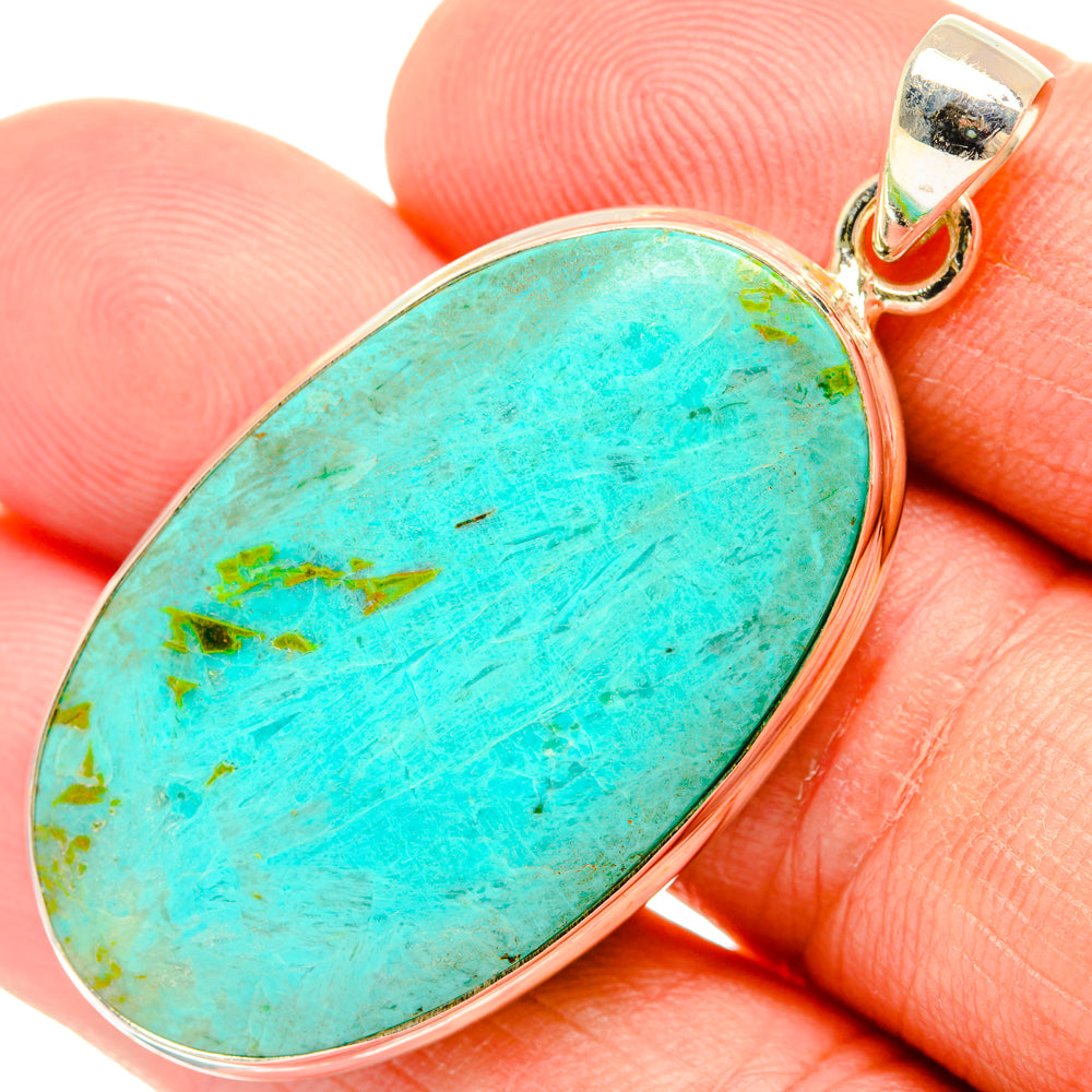 Peruvian Chrysocolla Pendants handcrafted by Anasilvercos - PD28877