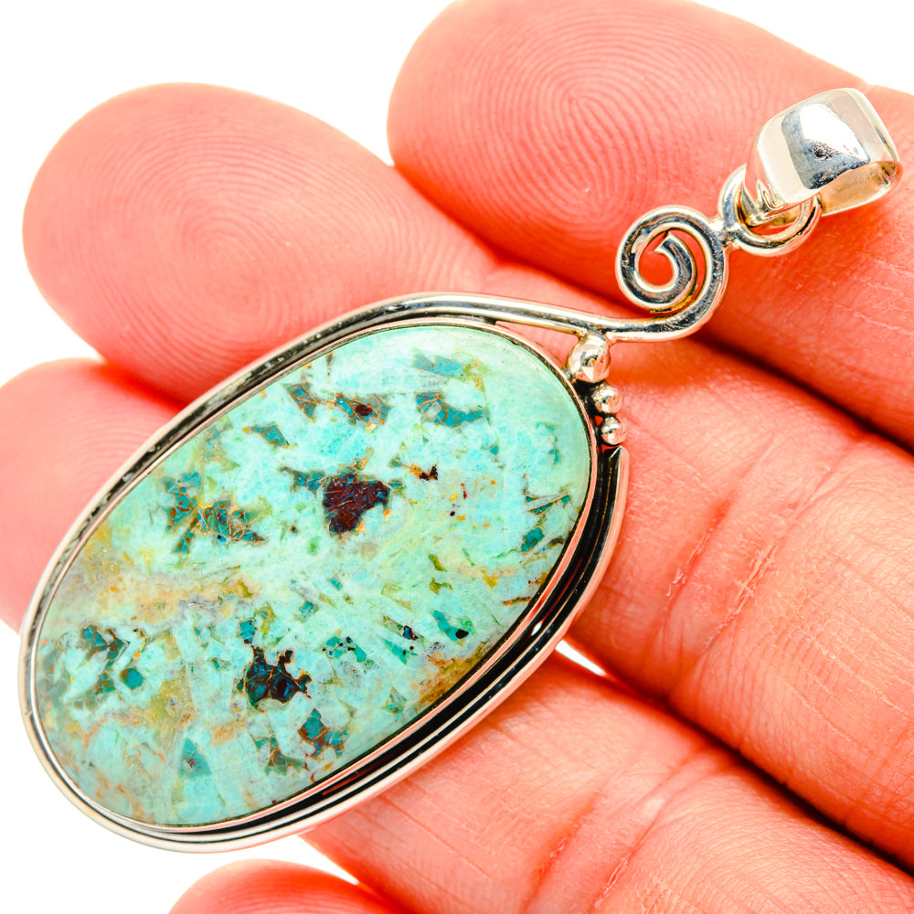 Peruvian Chrysocolla Pendants handcrafted by Anasilvercos - PD28880