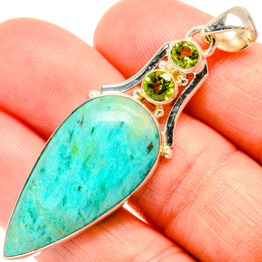Peruvian Chrysocolla Pendants handcrafted by Anasilvercos - PD28893
