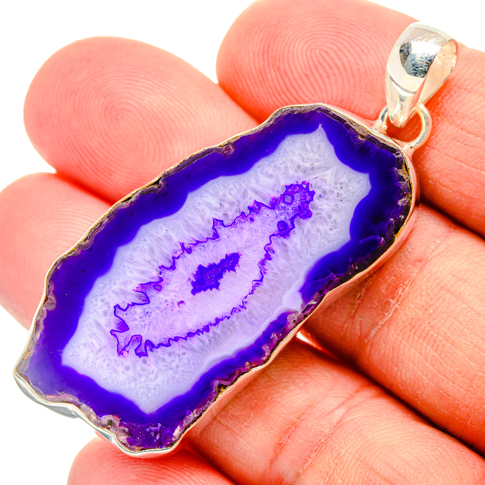 Purple Geode Slice Pendants handcrafted by Anasilvercos - PD28958