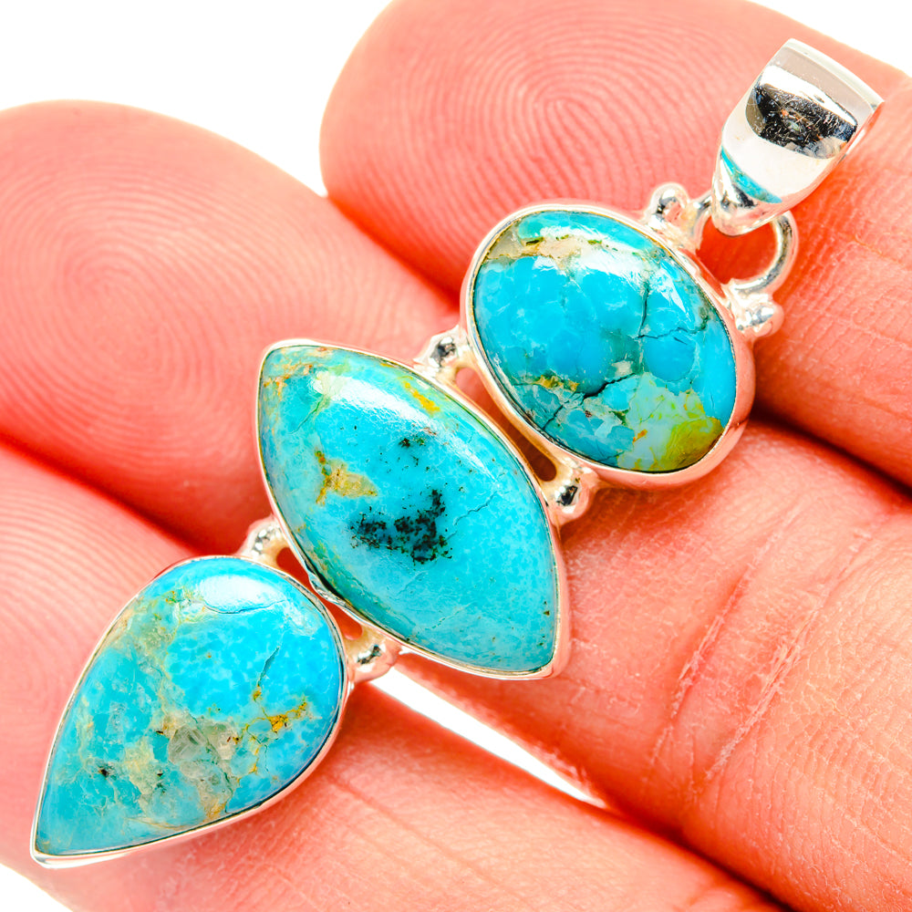 Peruvian Chrysocolla Pendants handcrafted by Anasilvercos - PD28967