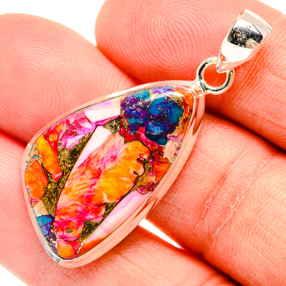 Kingman Pink Dahlia Turquoise Pendants handcrafted by Anasilvercos - PD29021