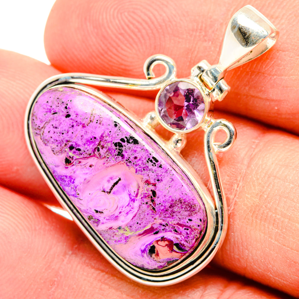 Stichtite, Amethyst Pendants handcrafted by Anasilvercos - PD29029