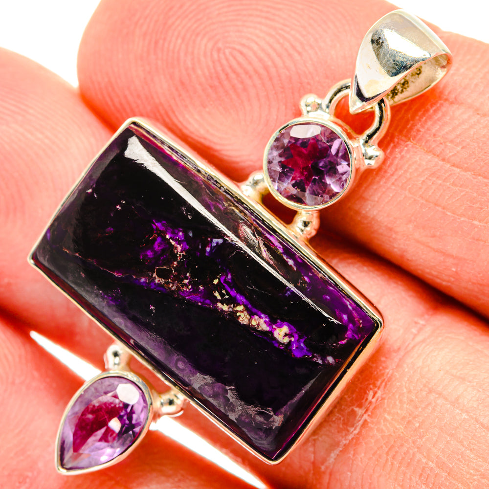 Purple Agate, Amethyst Pendants handcrafted by Anasilvercos - PD29033