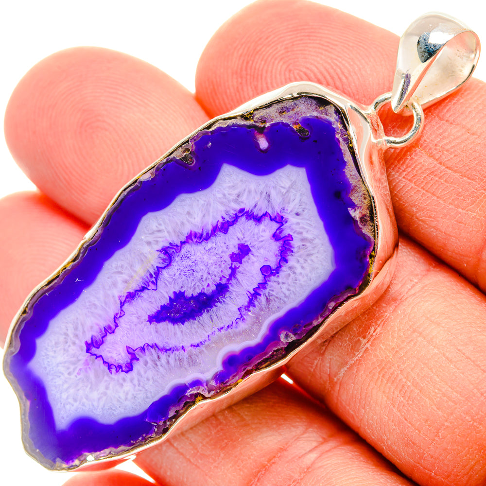 Purple Geode Slice Pendants handcrafted by Anasilvercos - PD29036