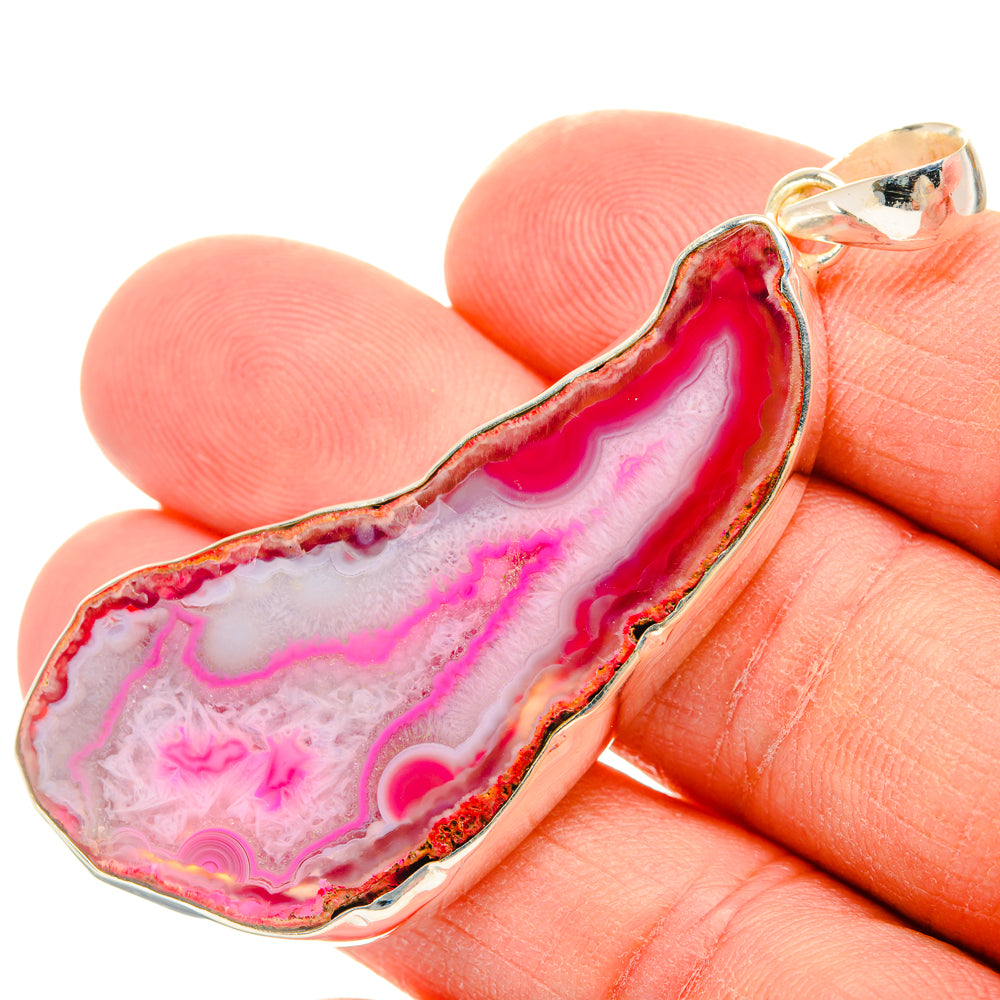 Pink Geode Slice Pendants handcrafted by Anasilvercos - PD29038