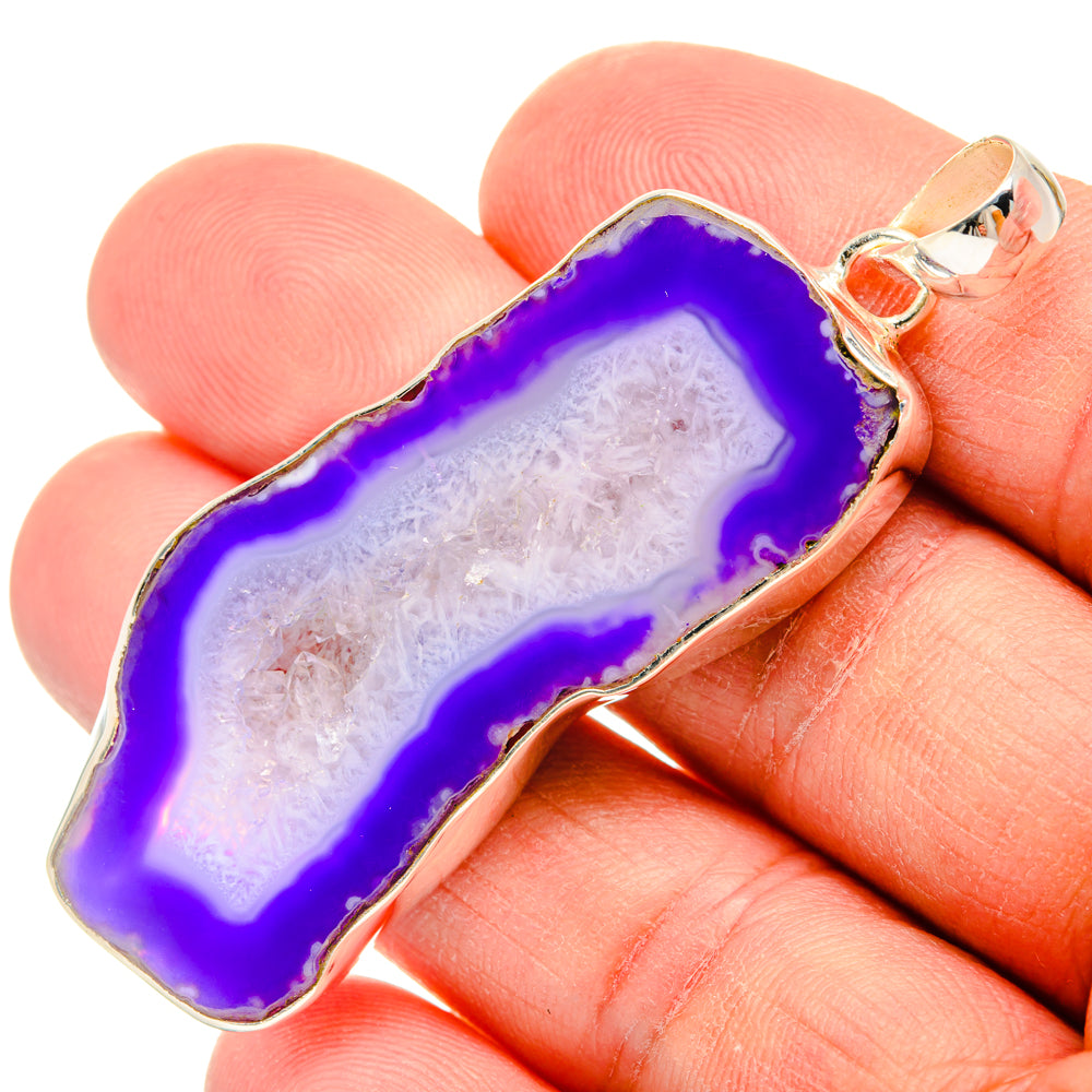 Purple Geode Slice Pendants handcrafted by Anasilvercos - PD29039