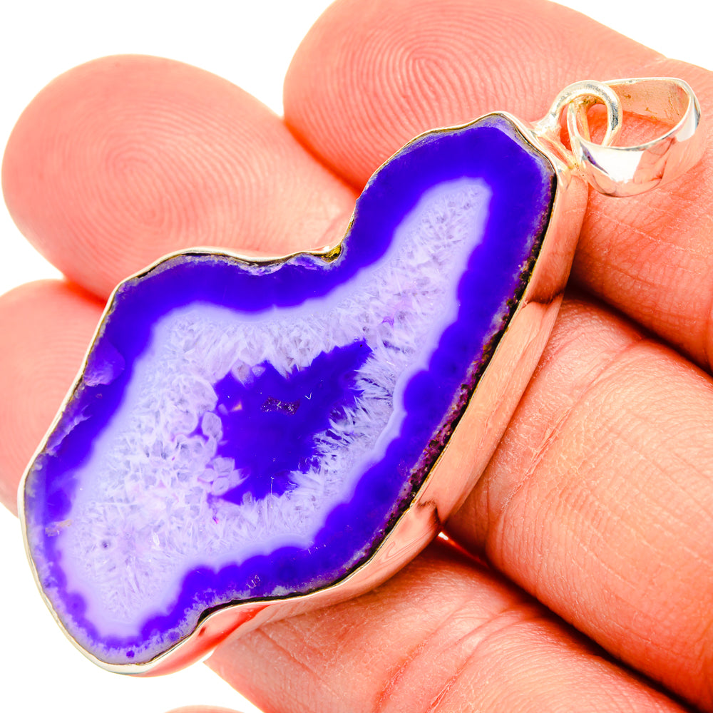 Purple Geode Slice Pendants handcrafted by Anasilvercos - PD29050