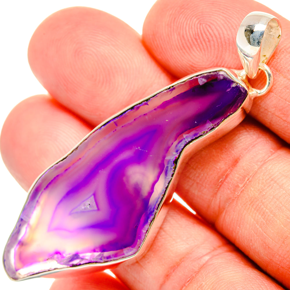 Purple Geode Slice Pendants handcrafted by Anasilvercos - PD29055