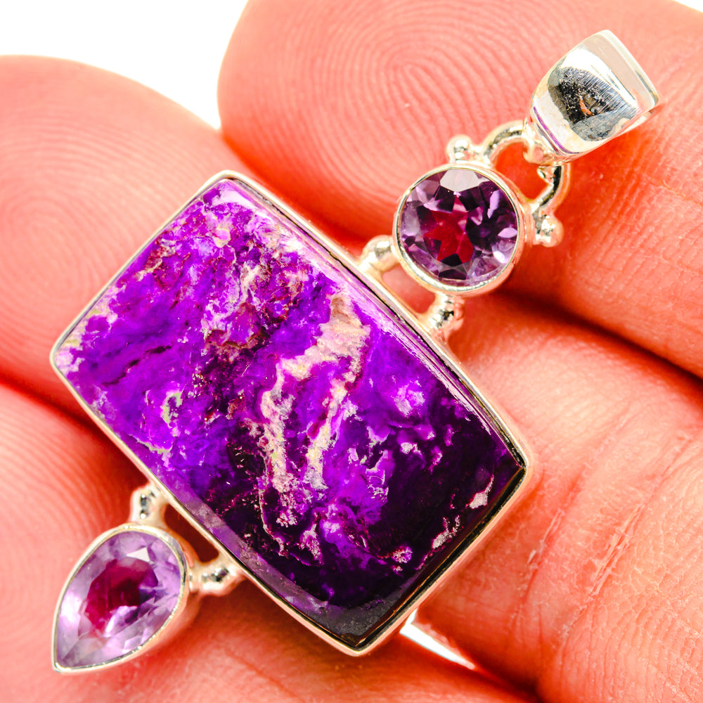 Purple Agate, Amethyst Pendants handcrafted by Anasilvercos - PD29076