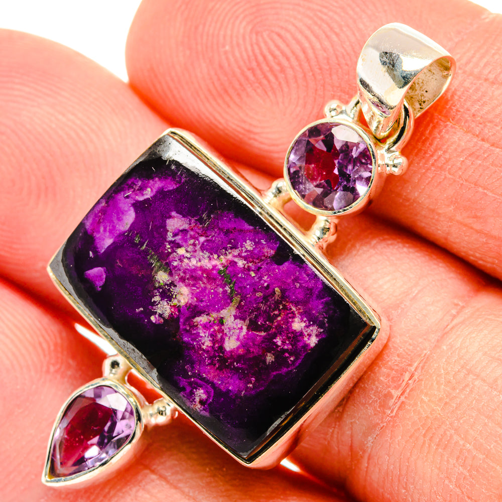 Purple Agate, Amethyst Pendants handcrafted by Anasilvercos - PD29078