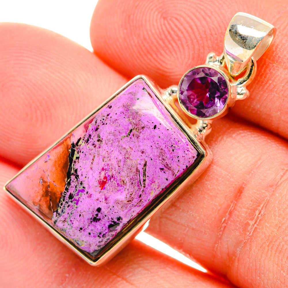 Stichtite, Amethyst Pendants handcrafted by Anasilvercos - PD29085