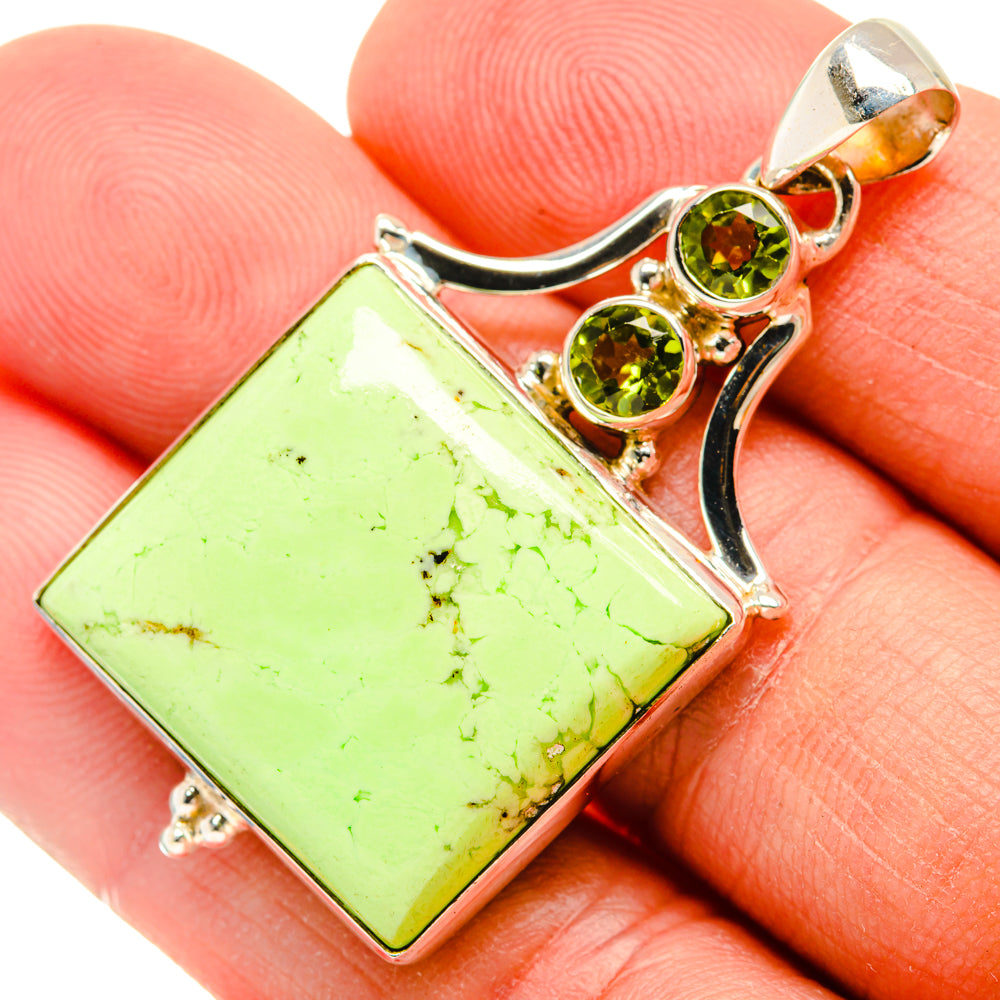 Lemon Chrysoprase Pendants handcrafted by Anasilvercos - PD29151