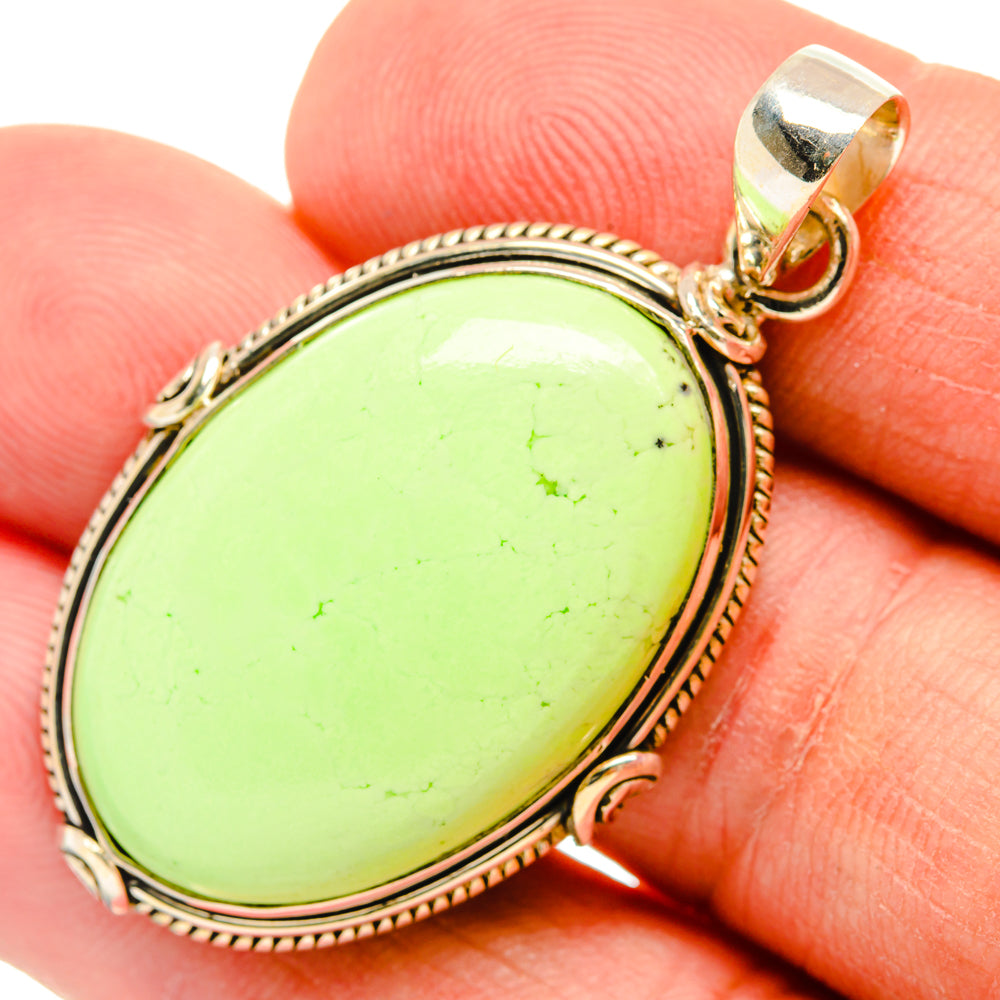 Lemon Chrysoprase Pendants handcrafted by Anasilvercos - PD29165