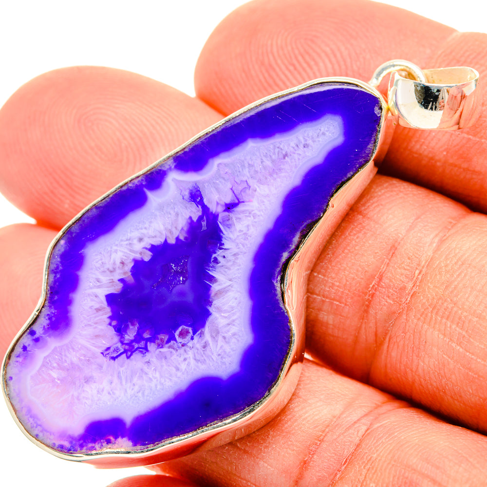 Purple Geode Slice Pendants handcrafted by Anasilvercos - PD29172