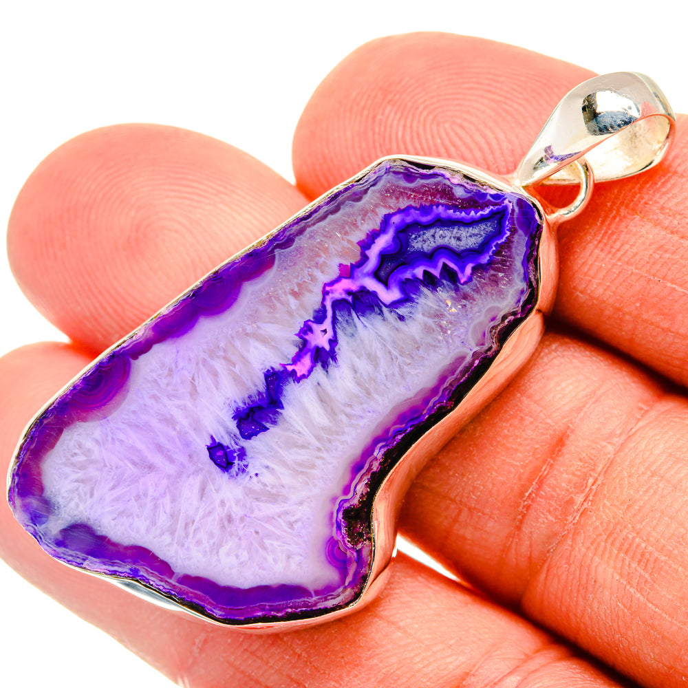 Purple Geode Slice Pendants handcrafted by Anasilvercos - PD29175