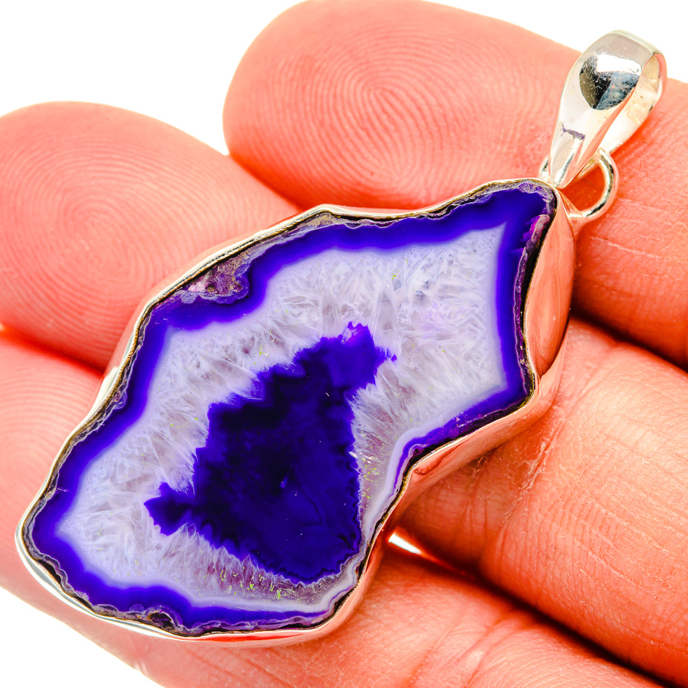Purple Geode Slice Pendants handcrafted by Anasilvercos - PD29182