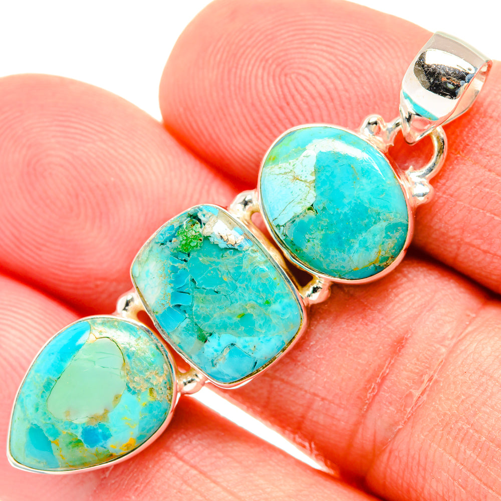 Chrysocolla Pendants handcrafted by Anasilvercos - PD29250