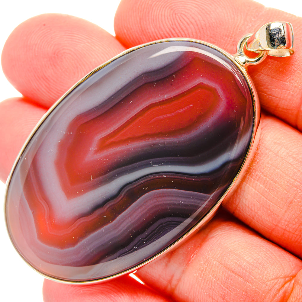 Red Botswana Agate Pendants handcrafted by Anasilvercos - PD29271