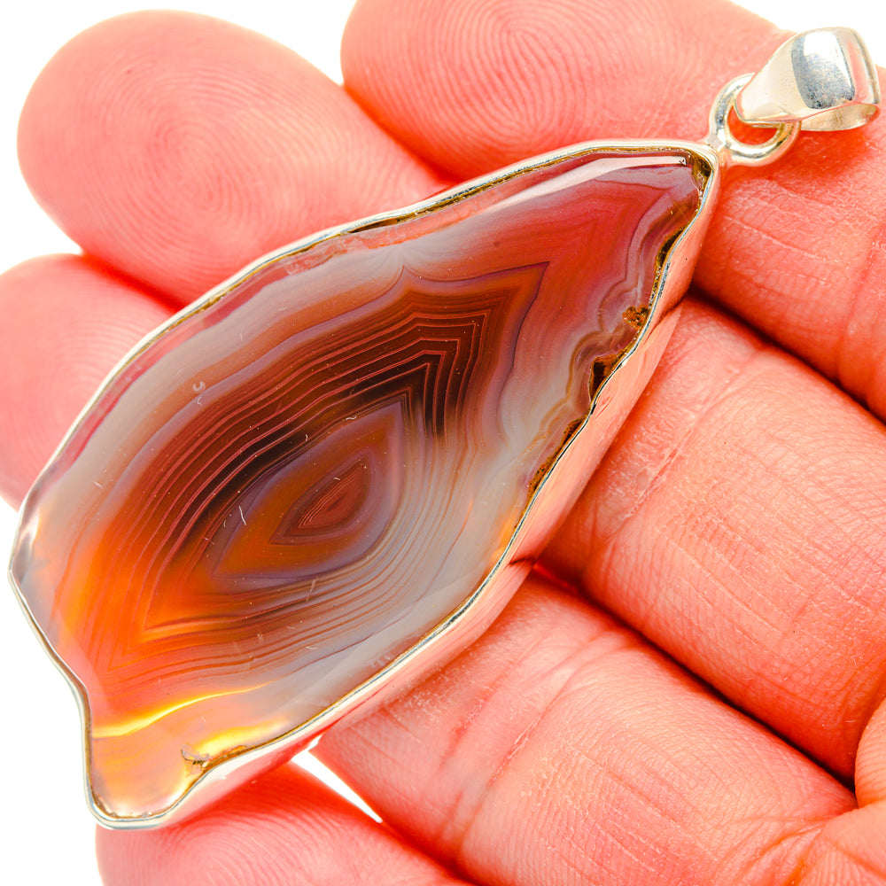 Red Botswana Agate Pendants handcrafted by Anasilvercos - PD29272