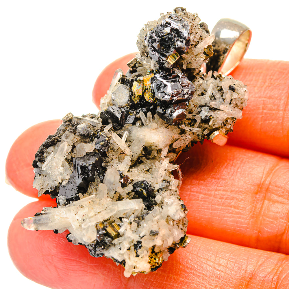 Galena In Quartz Pendants handcrafted by Anasilvercos - PD29351