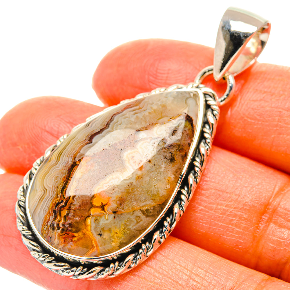 Laguna Lace Agate Pendants handcrafted by Anasilvercos - PD29356