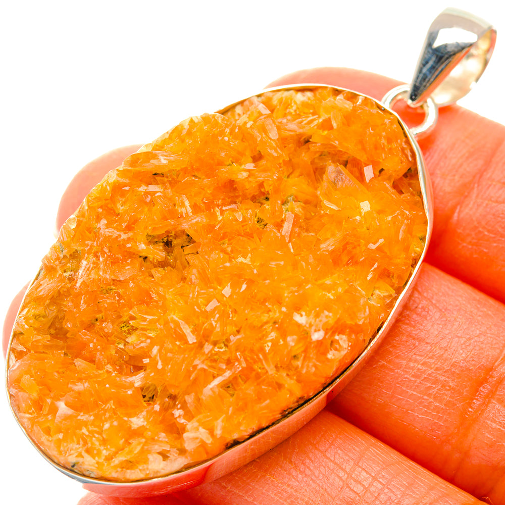Orange Selenite Crystal Pendants handcrafted by Anasilvercos - PD29364