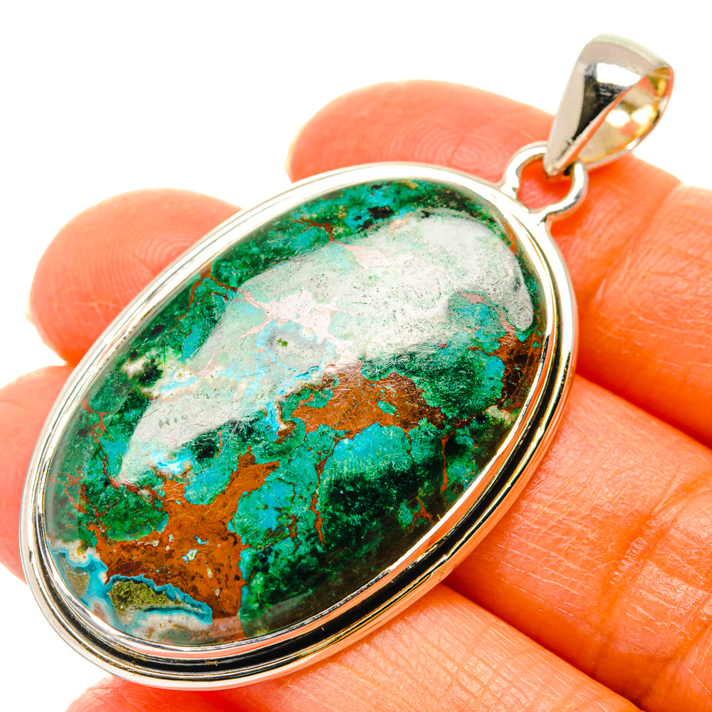 Chrysocolla In Malachite Pendants handcrafted by Anasilvercos - PD29367