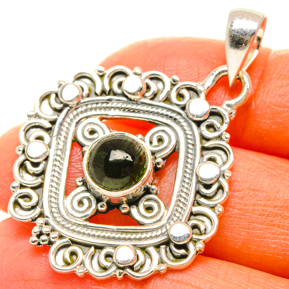 Green Tourmaline Pendants handcrafted by Anasilvercos - PD29383