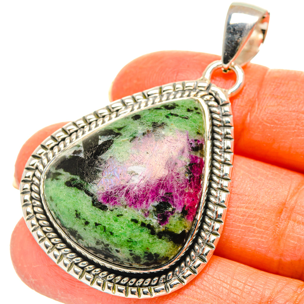 Ruby Zoisite Pendants handcrafted by Anasilvercos - PD29406