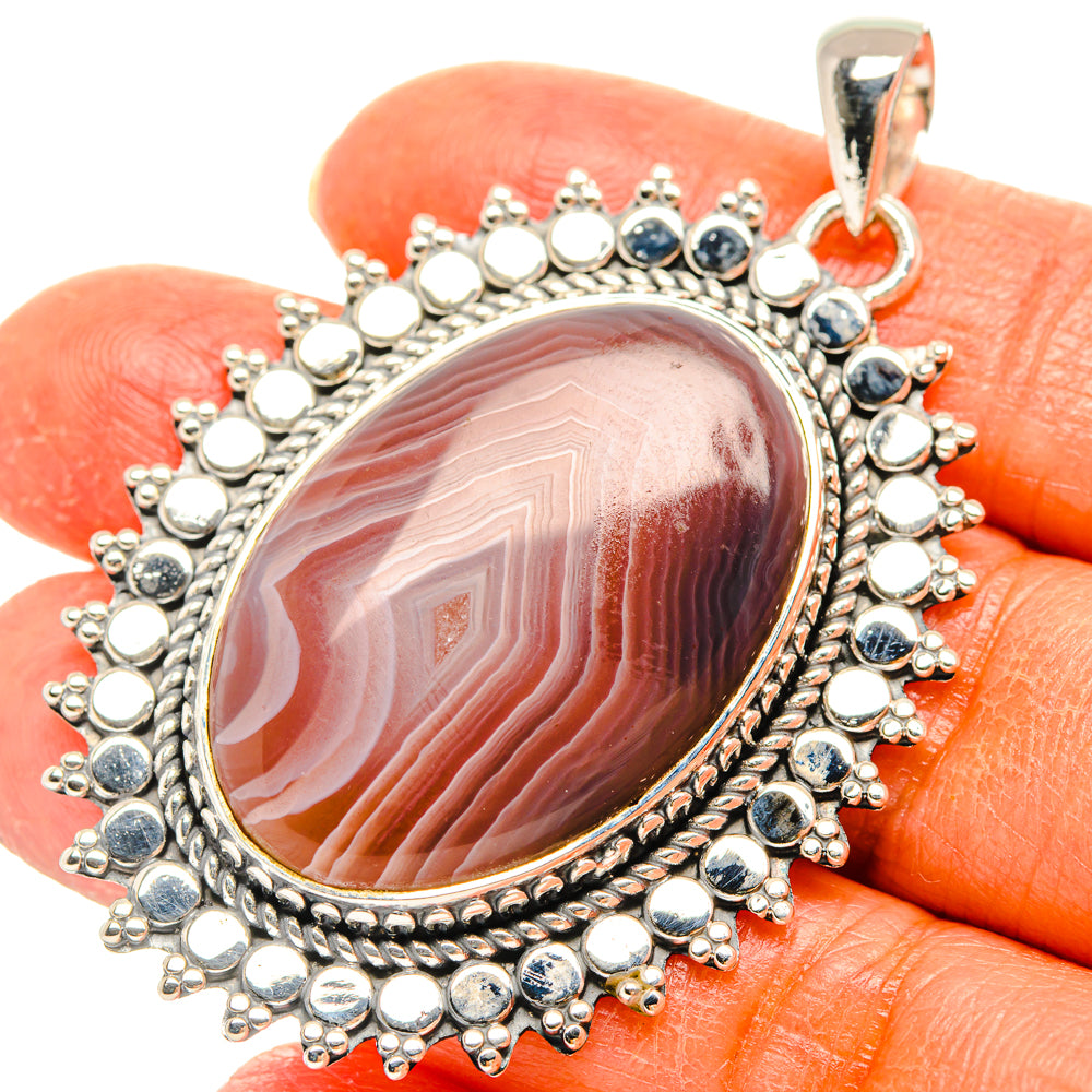Red Botswana Agate Pendants handcrafted by Anasilvercos - PD29415