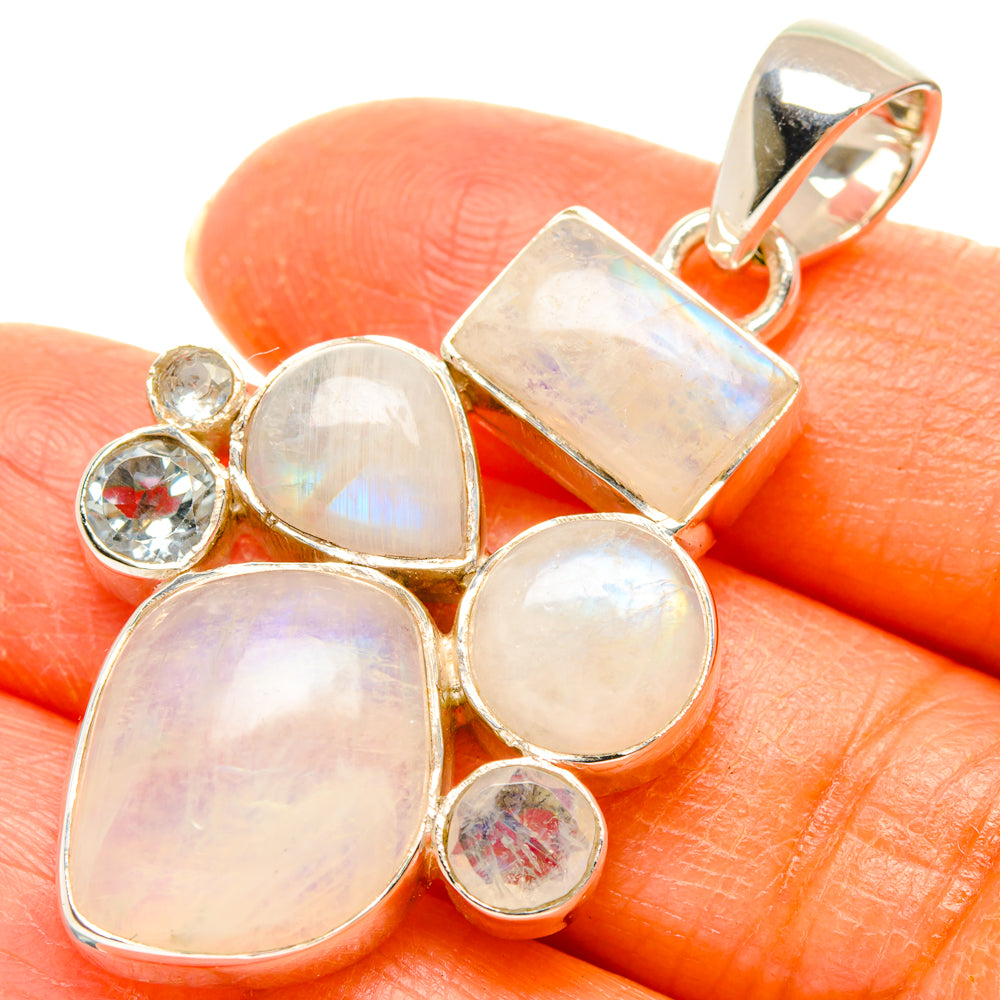 Rainbow Moonstone Pendants handcrafted by Anasilvercos - PD29426